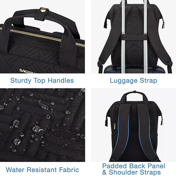 multipurpose  Backpack for Women, School Travel Fits 15.6 Inch laptop Black - Picture 15 of 16